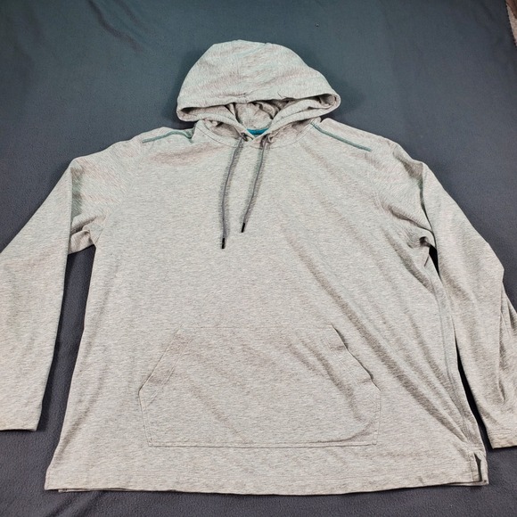 Tommy Bahama IslandActive Mens XL Heather Grey Pima Cotton Pullover Hoodie - Picture 4 of 7